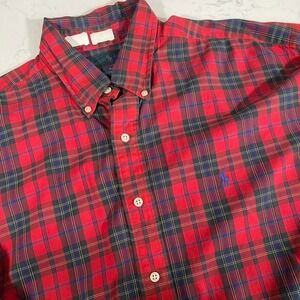 Ralph Lauren Blake 100% Cotton Tartan Plaid Button Down Shirt Men's Large